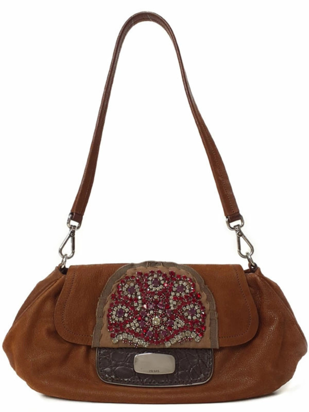 Prada Leather Bijou Hobo Bag